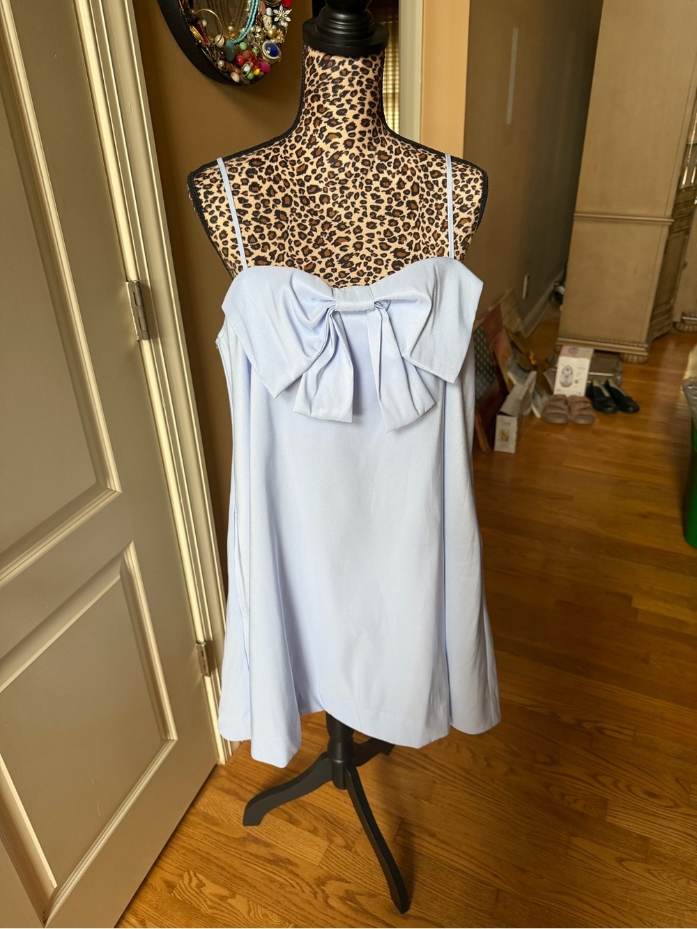 a new day Light Blue Bow-Front Spaghetti Strap Dress